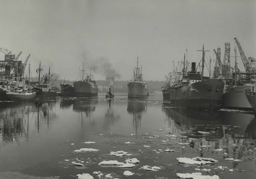 Frihamnen 1950 - 1965: Södra bassängen.